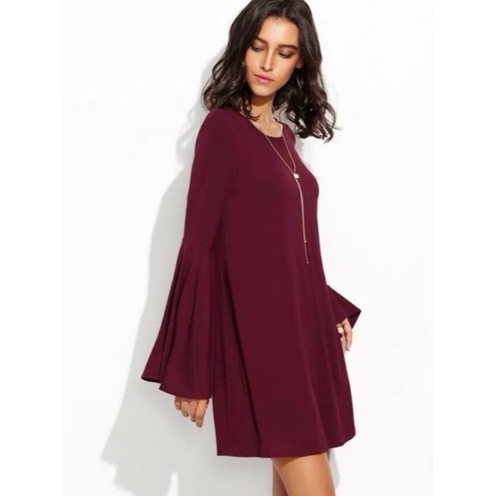 UO kimchi blue brown bell sleeves shift dress